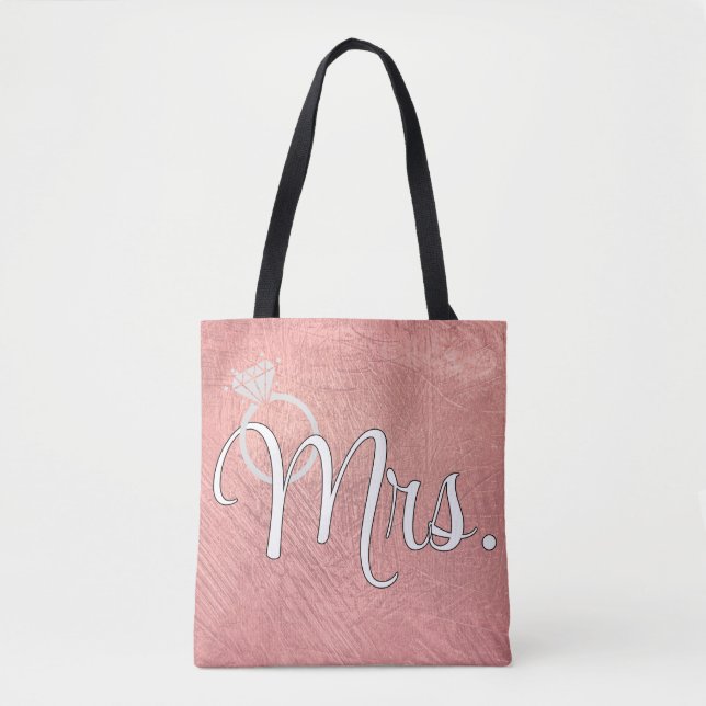 Bolsa Tote Sra. Recém-Casada Rose Gold (Frente)