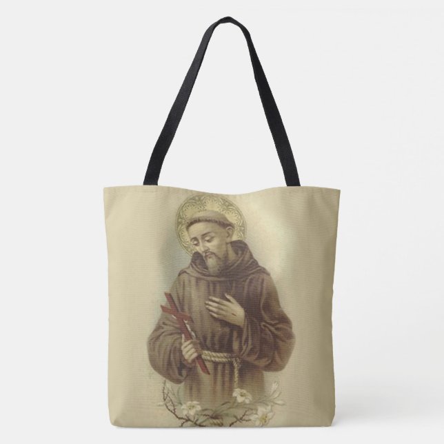 Bolsa Tote St Francis do santo padroeiro de Assisi dos (Verso)