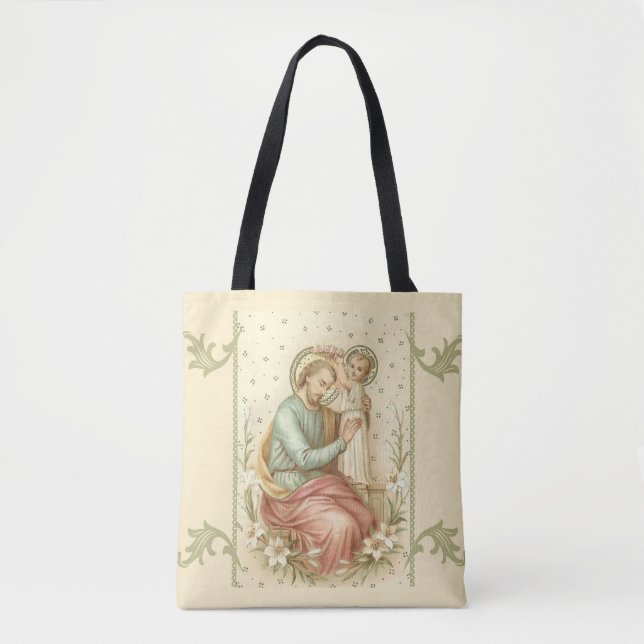Bolsa Tote St Joseph & bebê Jesus (Frente)