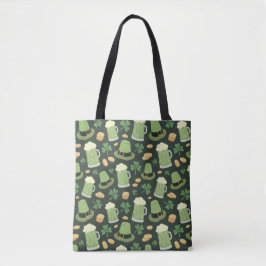 Bolsa Tote St Patricks Day Pattern Sláinte Funny Party Green