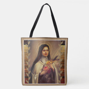 Bolsa Tote St. Therese da criança Jesus pouca flor