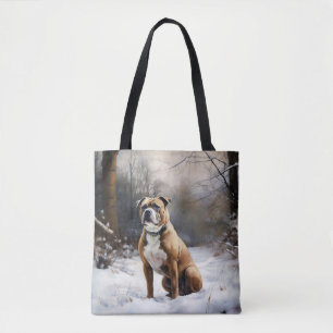 Bolsa Tote Staffordshire Bull Terrier Deixe Nevar Natal