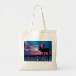 Bolsa Tote Stag Crading Autumn Moon in Antlers Canvas
