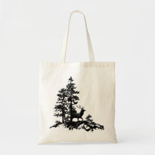 Bolsa Tote Stag Deer Tree Forest Animal Silhout Art