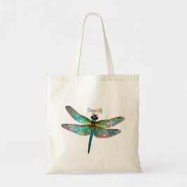 Bolsa Tote Stained Glass Colorful Dragonfly