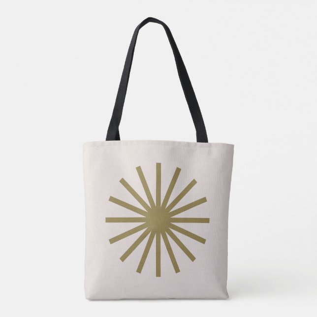 Bolsa Tote Starburst Dourado e Linen White (Verso)