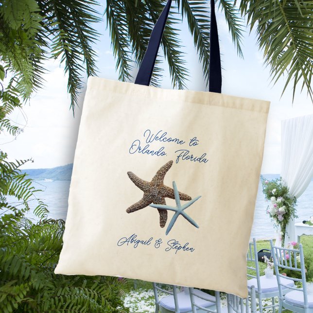 Bolsa Tote Starfish Beach Wedding Welcome (Criador carregado)