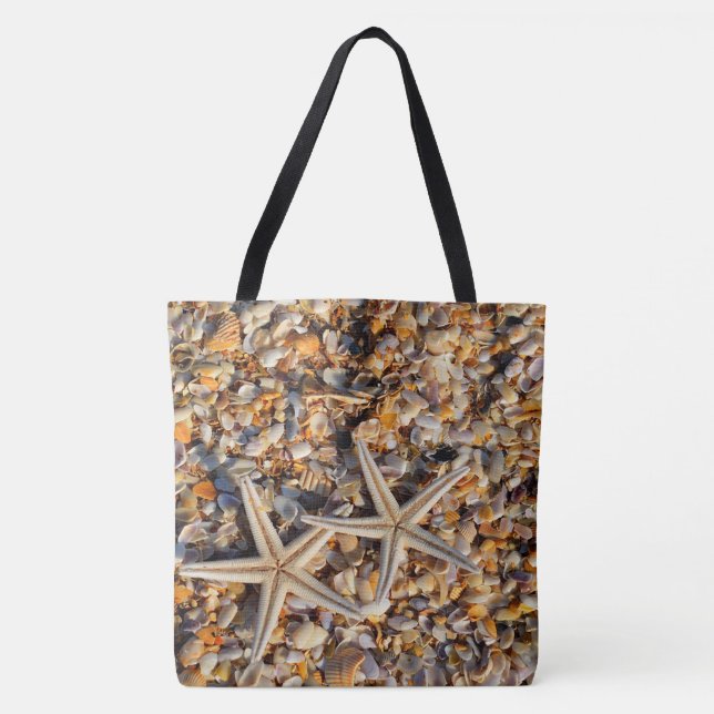 Bolsa Tote Starfish e Seashells (Frente)