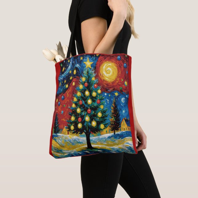 Bolsa Tote Starry Christmas Night (Close Up)