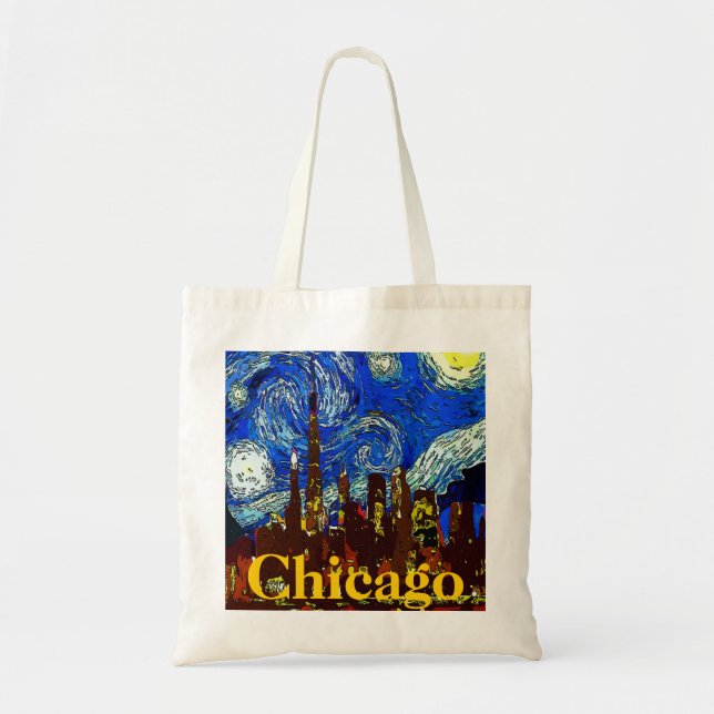 Bolsa Tote Starry Night Chicago (Frente)