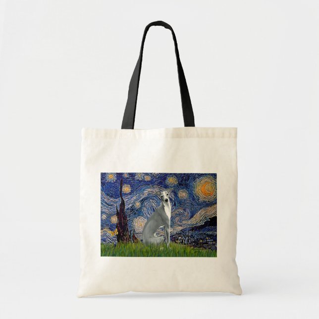 Bolsa Tote Starry Night-Italiana Greyhound 4 (Sessão) (Frente)