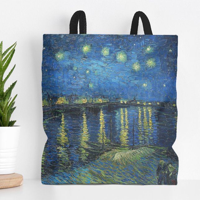Bolsa Tote Starry Night Over the Rhône | Vincent van Gogh (Criador carregado)