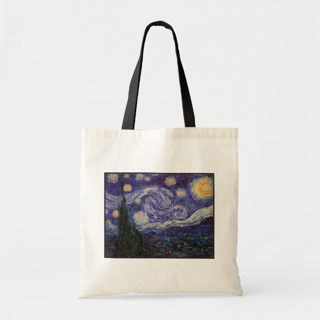 Bolsa Tote Starry Night, Santo francês da cidade de Van Gogh  (Frente)