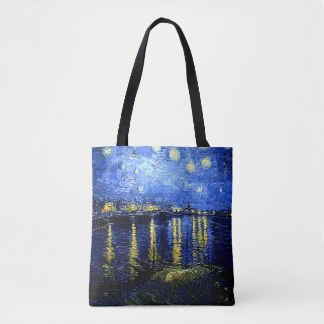 Bolsa Tote Starry Night sobre o Rhone (Frente)