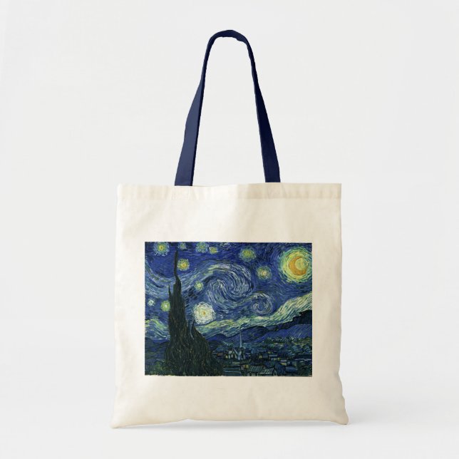 Bolsa Tote Starry Night Vincent van Gogh Fine Art Painting (Frente)