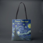 Bolsa Tote Starry Night Vincent van Gogh Impressionista Art<br><div class="desc">Vincent van Gogh (holandês, 1853 - 1890) Starry Night, 1889, Oil on canvas Unframed: 73 × 92 cm (28, 7 × 36, 2 pol) Esta pintura mostra a vista da janela virada para leste da sala de asilo de Van Gogh na Santo-Rémy-de-Provence Ele acrescentou uma vila idealizada. Está na coleção...</div>