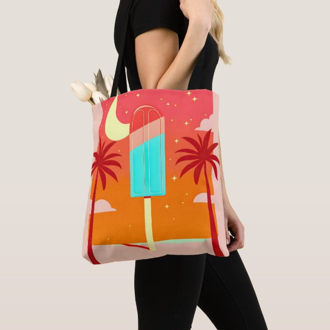Bolsa Tote Starry Summer Palm Ice Oasis (Close Up)