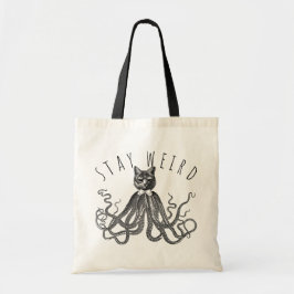 Bolsa Tote Stay Weird Catopus Cat and Octopus Mashup