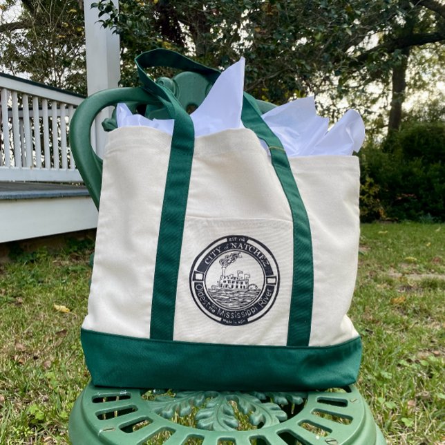 Bolsa Tote Steamboat Manhole Art Tote Bag Natchez MS (Criador carregado)