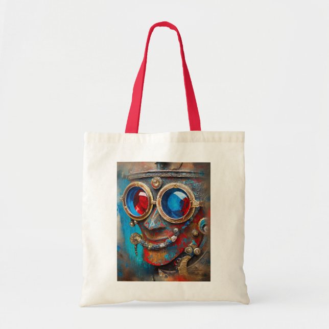 Bolsa Tote Steampunk O Retrato Do Homem De Tin (Frente)