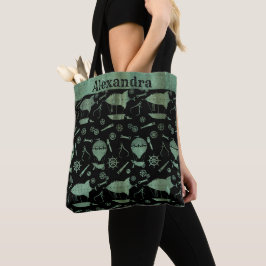 Bolsa Tote Steampunk Verdigris Bronze Airships Nome Personali
