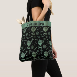 Bolsa Tote Steampunk Verdigris Bronze Balões de Bronze Nome P