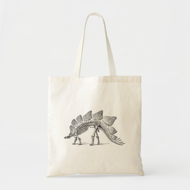 Bolsa Tote Stegossauro Dinossauro Esqueleto Fóssil (Frente)