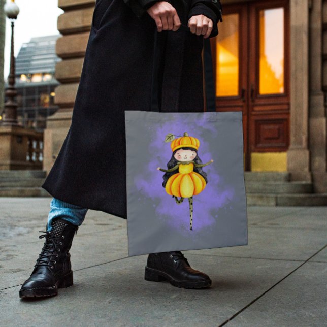 Bolsa Tote Stellalunarts Pumpkin Halloween Cute Girl (Stellalunarts Pumpkin Halloween Cute Girl designs will brighten up your day.)