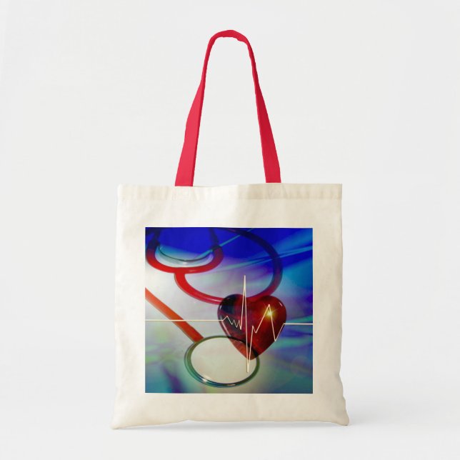 Bolsa Tote Stethoscope e Heart Tote Bag (Frente)