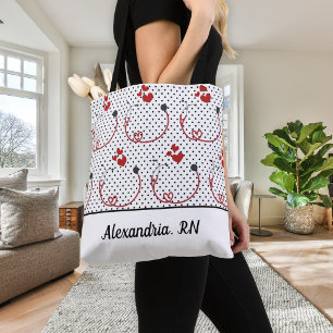Bolsa Tote Stethoscopes, Hearts e Pontos Signature