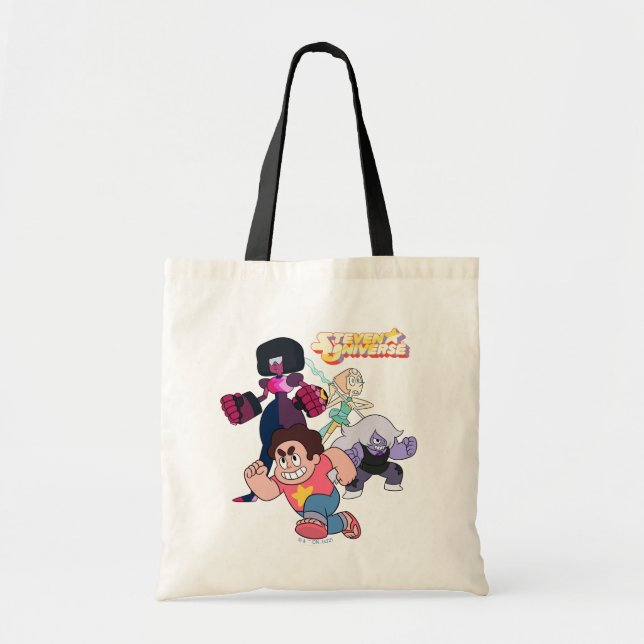 Bolsa Tote Steven Universe | Ação do grupo Crystal Gem (Frente)