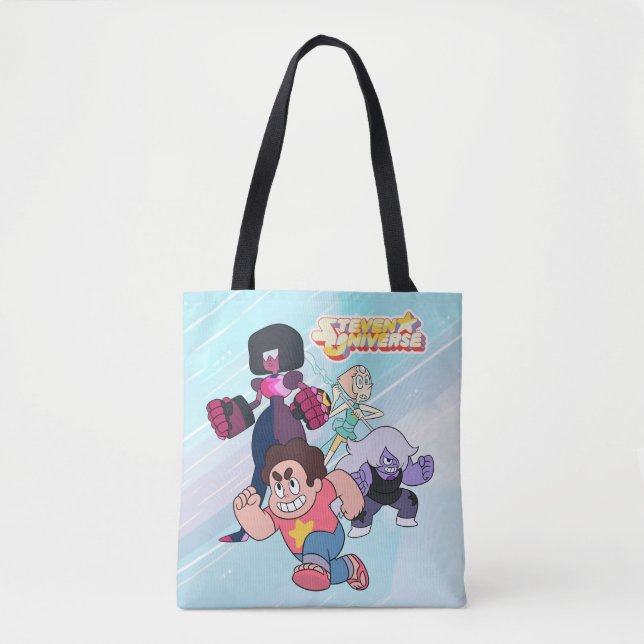 Bolsa Tote Steven Universe | Ação do grupo Crystal Gem (Frente)
