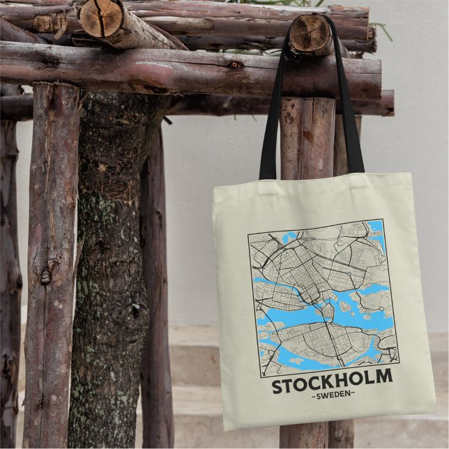 Bolsa Tote Stockholm, Sweden City Map Tote Bag (Criador carregado)