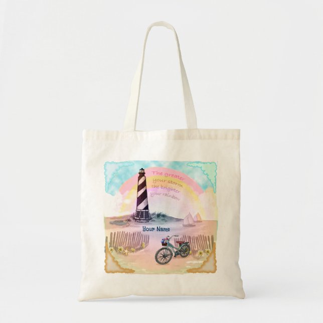 Bolsa tote Stormy Bike Lighthouse (Frente)