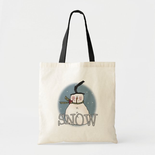 Bolsa Tote Stovepipe Hat Snowman T-shirts e presentes (Frente)