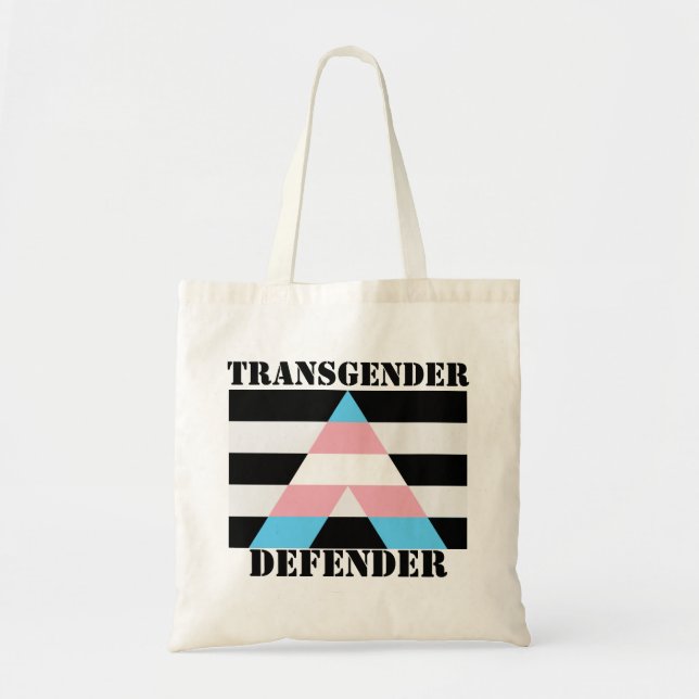 Bolsa Tote Straight Ally Transgender Defender flag (Frente)