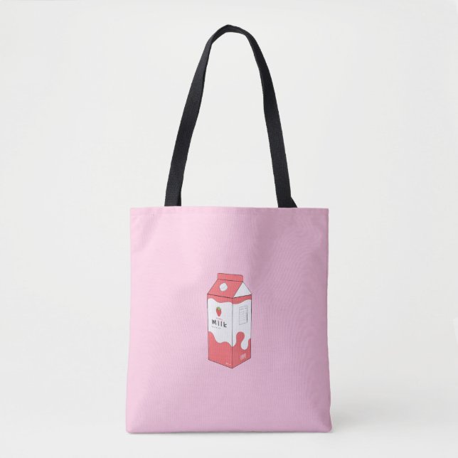 Bolsa Tote Strawberry Milk Carton (Frente)