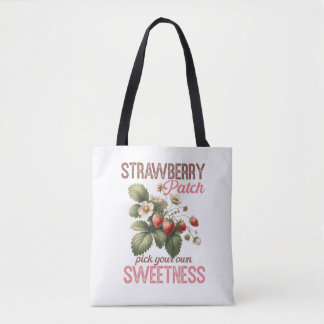 Bolsa Tote Strawberry Patch Vintage Fruta
