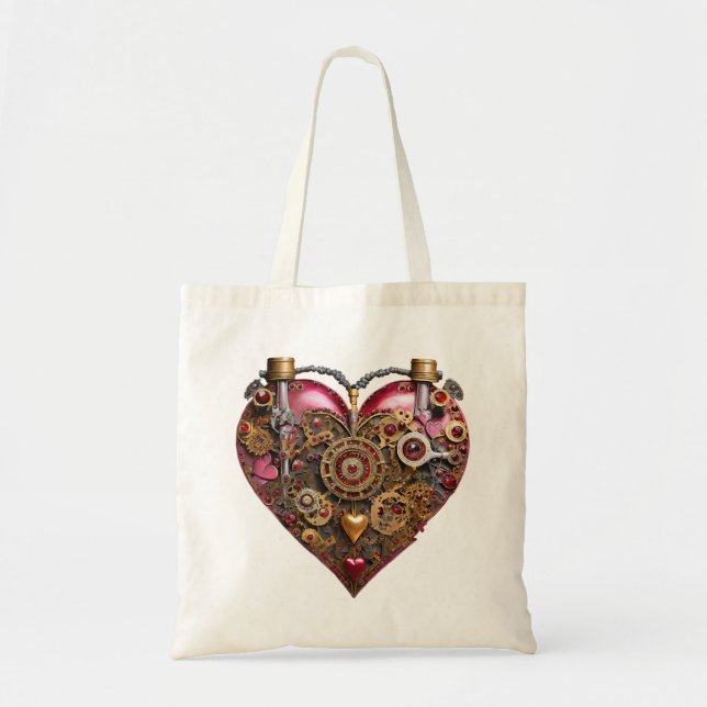 Bolsa Tote Streampunk Heart Ruby Valentine (Frente)