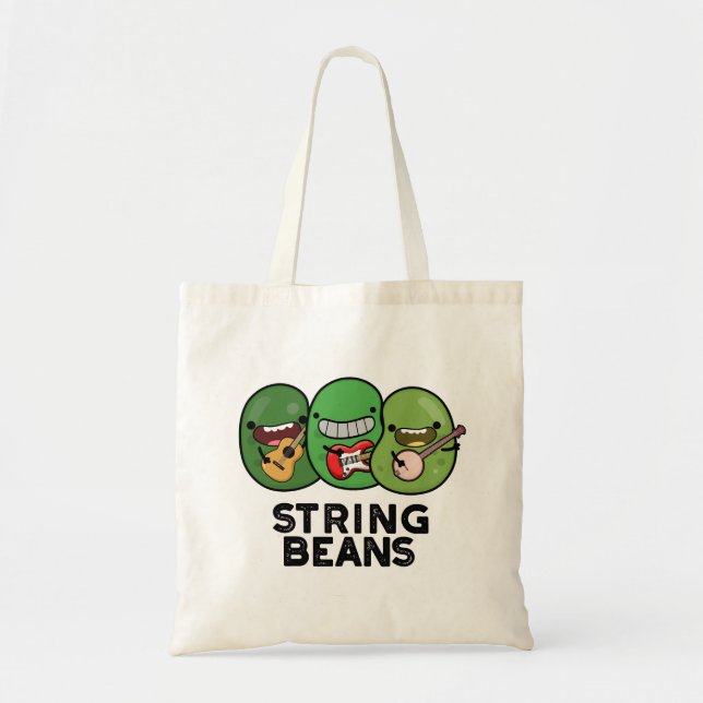 Bolsa Tote String Beans Funny Vegetal Pun (Frente)