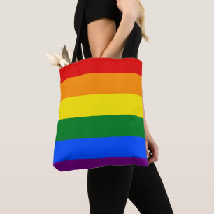 Bolsa Tote Stripe arco-íris LGBT