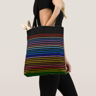 Bolsa Tote Stripes Arco-íris