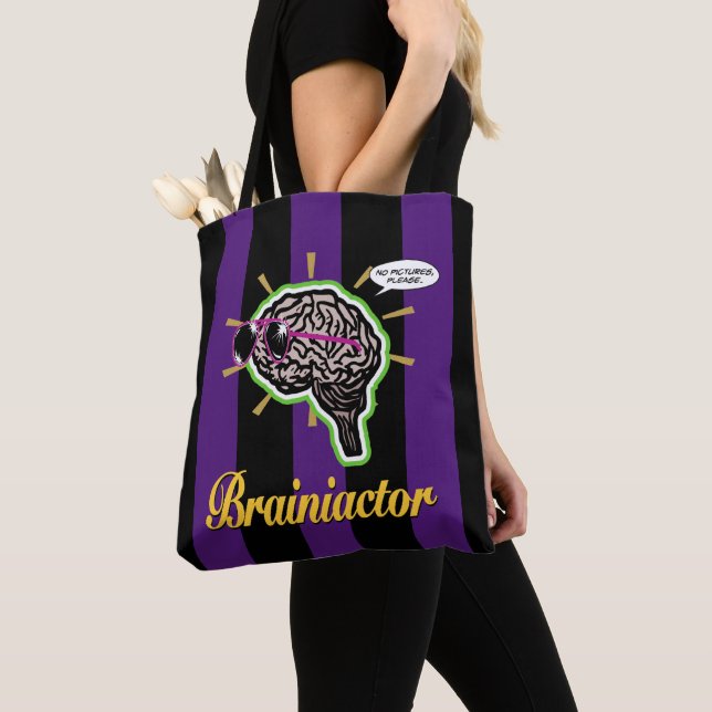 Bolsa Tote Stripes Brainiator (Close Up)