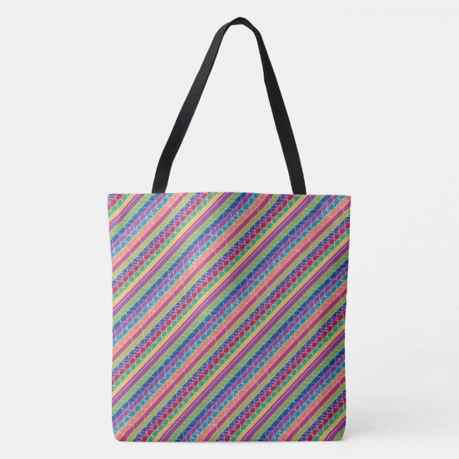 Bolsa Tote Stripes Coloridas (Frente)