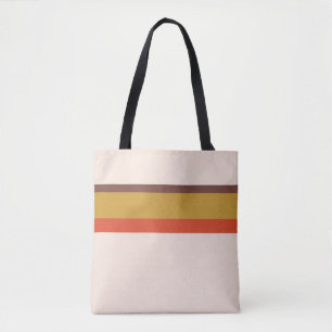 Bolsa Tote Stripes design natural cor-de-rosa-amarelo