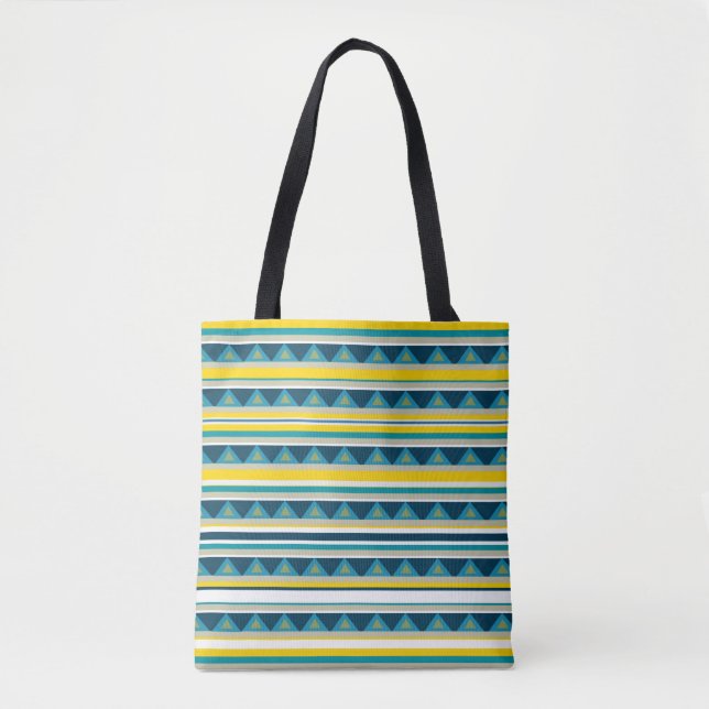 Bolsa Tote Stripes e triângulos (Frente)
