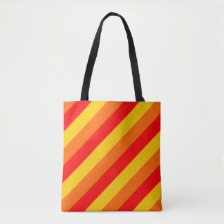 Bolsa Tote Stripes Vermelhas e Amarelas Vibrantes