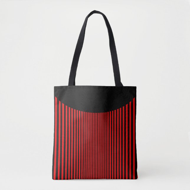 Bolsa Tote Stripes Vermelhas e Pretas (Frente)