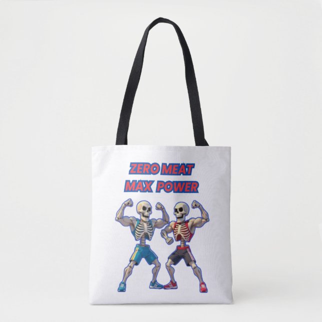 Bolsa Tote Strong to the Bone – Funny Skeleton Muscle Design (Frente)