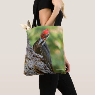 Bolsa Tote Stunning Portrait of Pileated Woodpecker on Tree